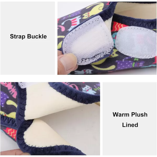 LRUN Womens Mens House Slippers Indoor Home Shoes Warm Barefoot Slippers Outdoor House Shoes AntislipNavy Cat