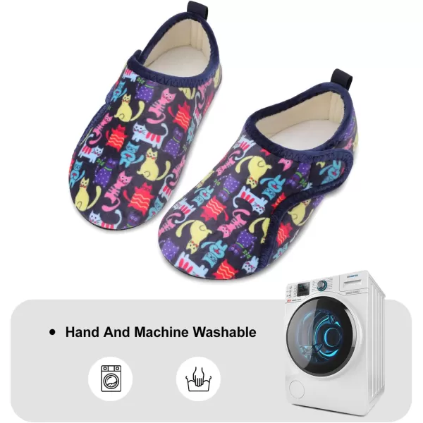 LRUN Womens Mens House Slippers Indoor Home Shoes Warm Barefoot Slippers Outdoor House Shoes AntislipNavy Cat