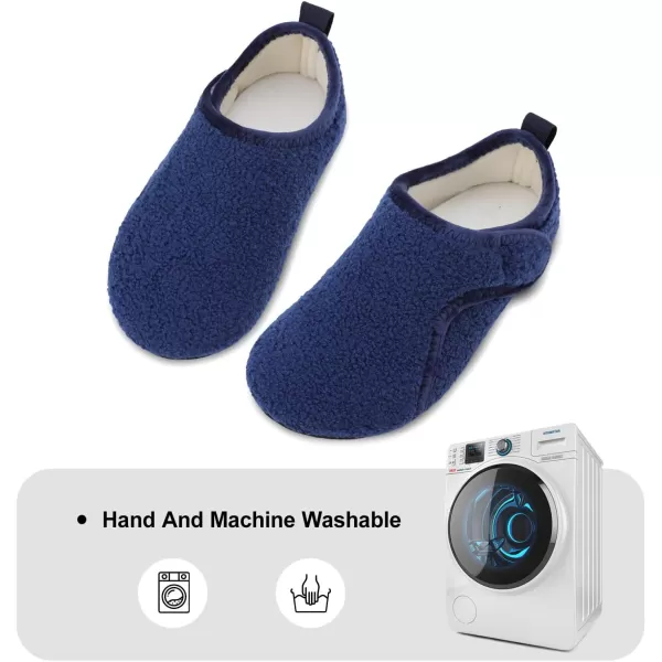 LRUN Womens Mens House Slippers Indoor Home Shoes Warm Barefoot Slippers Outdoor House Shoes AntislipNavy Curls