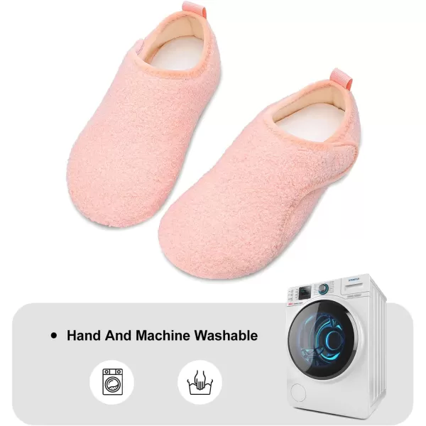 LRUN Womens Mens House Slippers Indoor Home Shoes Warm Barefoot Slippers Outdoor House Shoes AntislipPink Curls