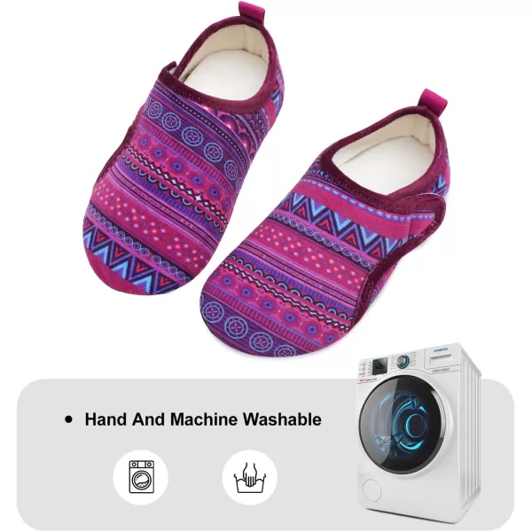 LRUN Womens Mens House Slippers Indoor Home Shoes Warm Barefoot Slippers Outdoor House Shoes AntislipPurple Bohemia