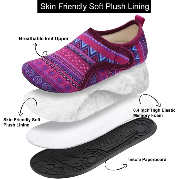 LRUN Womens Mens House Slippers Indoor Home Shoes Warm Barefoot Slippers Outdoor House Shoes AntislipPurple Bohemia
