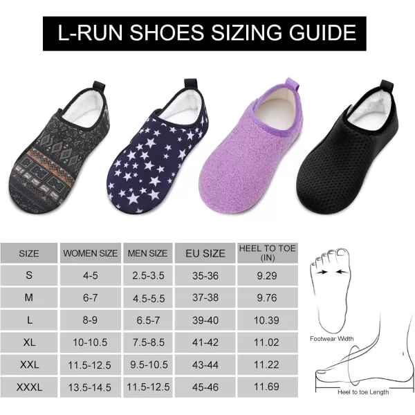 LRUN Womens Mens House Slippers Indoor Home Shoes Warm Barefoot Slippers Outdoor House Shoes AntislipPurple Curls
