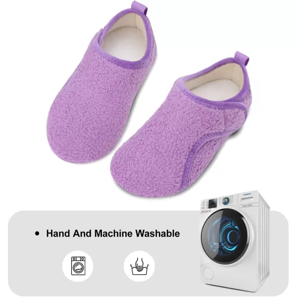 LRUN Womens Mens House Slippers Indoor Home Shoes Warm Barefoot Slippers Outdoor House Shoes AntislipPurple Curls