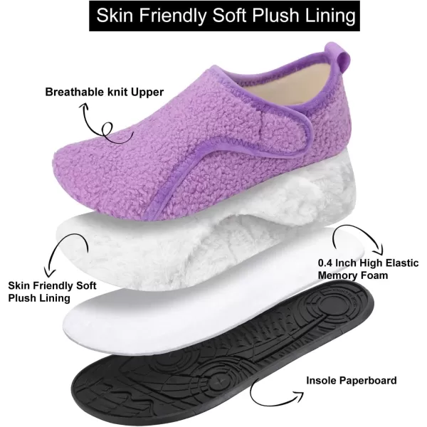 LRUN Womens Mens House Slippers Indoor Home Shoes Warm Barefoot Slippers Outdoor House Shoes AntislipPurple Curls