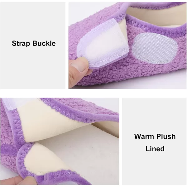 LRUN Womens Mens House Slippers Indoor Home Shoes Warm Barefoot Slippers Outdoor House Shoes AntislipPurple Curls