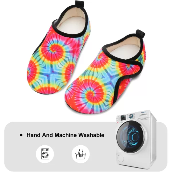 LRUN Womens Mens House Slippers Indoor Home Shoes Warm Barefoot Slippers Outdoor House Shoes AntislipRed Tie Dye