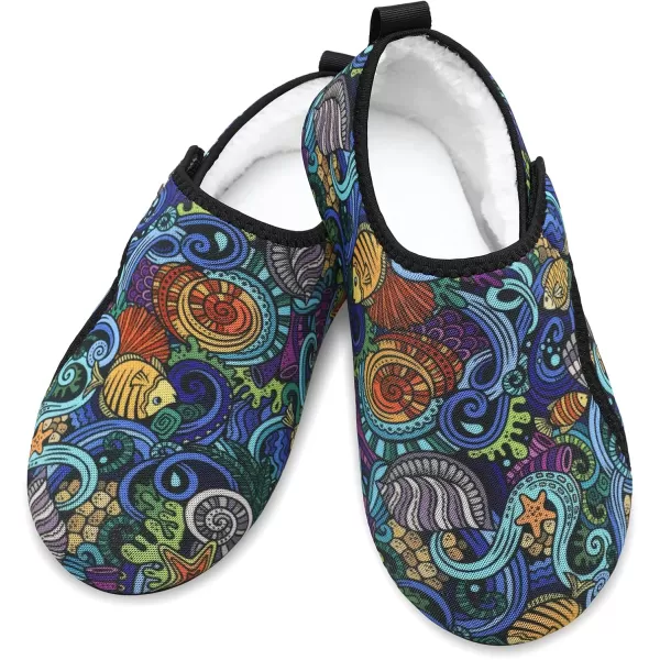 LRUN Womens Mens House Slippers Indoor Home Shoes Warm Barefoot Slippers Outdoor House Shoes AntislipSea World