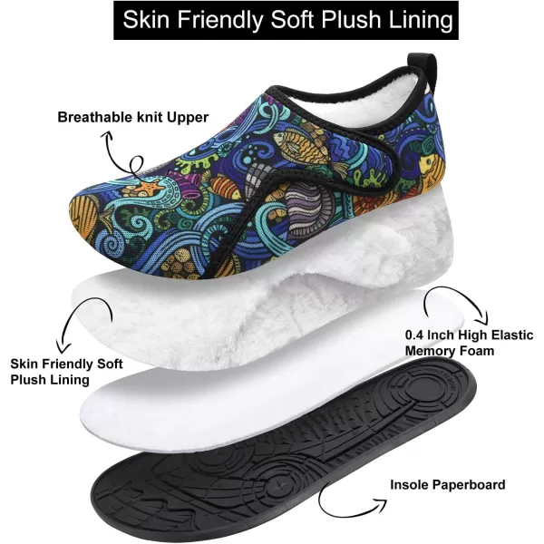 LRUN Womens Mens House Slippers Indoor Home Shoes Warm Barefoot Slippers Outdoor House Shoes AntislipSea World