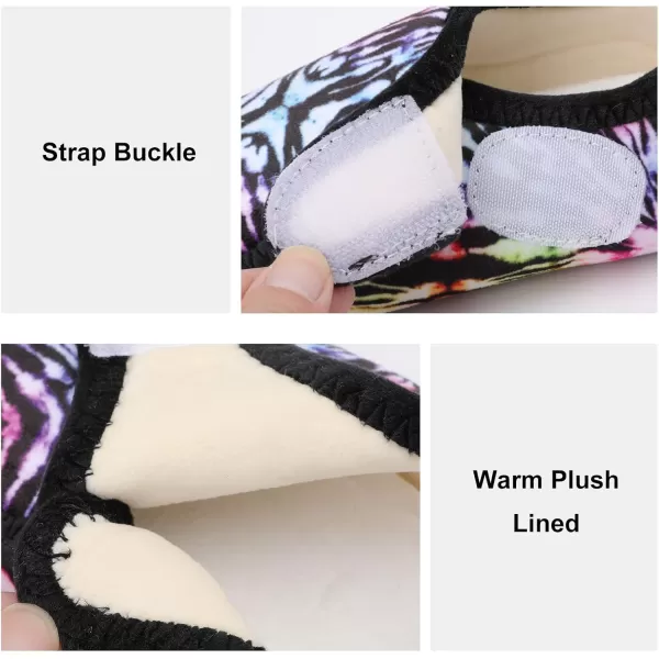 LRUN Womens Mens House Slippers Indoor Home Shoes Warm Barefoot Slippers Outdoor House Shoes AntislipTie Dye