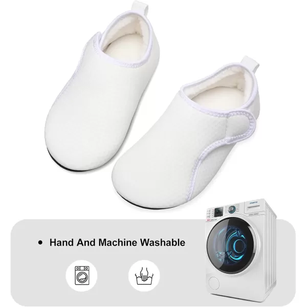 LRUN Womens Mens House Slippers Indoor Home Shoes Warm Barefoot Slippers Outdoor House Shoes AntislipWhite