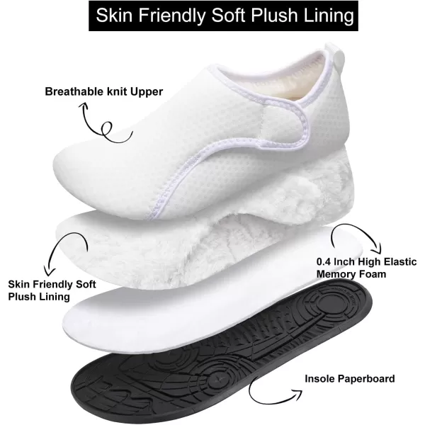 LRUN Womens Mens House Slippers Indoor Home Shoes Warm Barefoot Slippers Outdoor House Shoes AntislipWhite