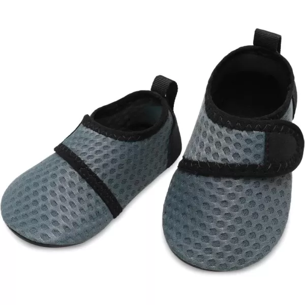 LRUN Baby Water Shoes Barefoot Skin Aqua Sock Swim Shoes for Beach Swim Pool Infant Swim ShoesAll Grey Dot
