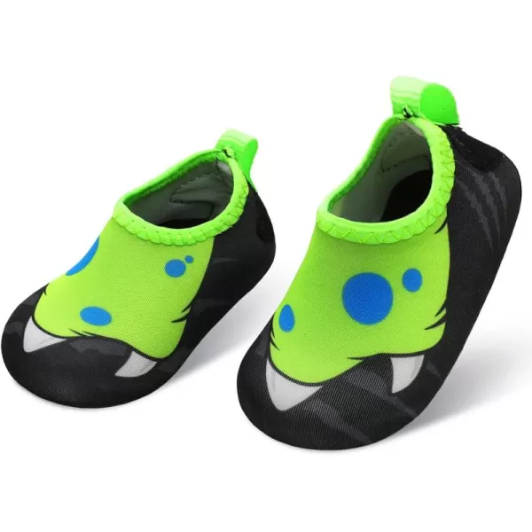 LRUN Baby Water Shoes Barefoot Skin Aqua Sock Swim Shoes for Beach Swim Pool Infant Swim ShoesBlackGreen