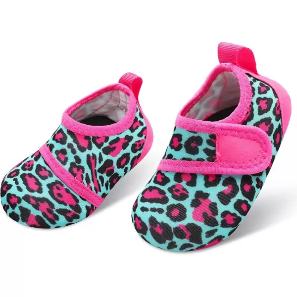 LRUN Baby Water Shoes Barefoot Skin Aqua Sock Swim Shoes for Beach Swim Pool Infant Swim ShoesBlue Leopard