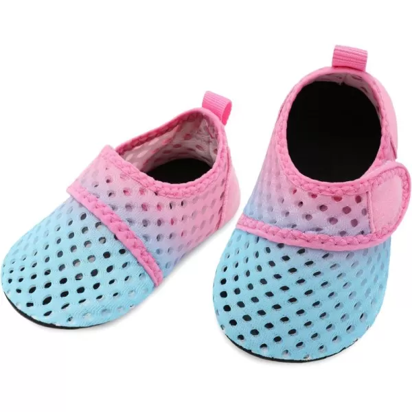 LRUN Baby Water Shoes Barefoot Skin Aqua Sock Swim Shoes for Beach Swim Pool Infant Swim ShoesBlue Pink