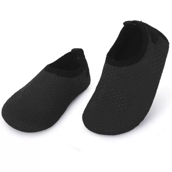 LRUN Baby Water Shoes Barefoot Skin Aqua Sock Swim Shoes for Beach Swim Pool Infant Swim ShoesDotblack