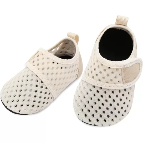 LRUN Baby Water Shoes Barefoot Skin Aqua Sock Swim Shoes for Beach Swim Pool Infant Swim ShoesPure Beige