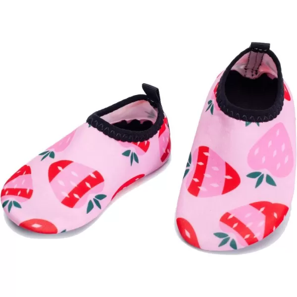 LRUN Baby Water Shoes Barefoot Skin Aqua Sock Swim Shoes for Beach Swim Pool Infant Swim ShoesStrawberry