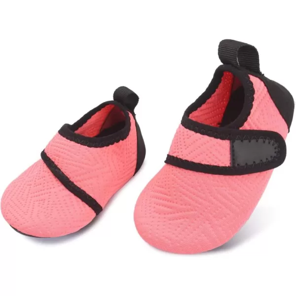 LRUN Baby Water Shoes Barefoot Skin Aqua Sock Swim Shoes for Beach Swim Pool Infant Swim ShoesStrip Orange
