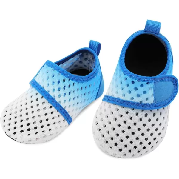 LRUN Baby Water Shoes Barefoot Skin Aqua Sock Swim Shoes for Beach Swim Pool Infant Swim ShoesWhite Blue