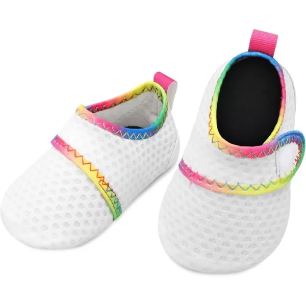 LRUN Baby Water Shoes Barefoot Skin Aqua Sock Swim Shoes for Beach Swim Pool Infant Swim ShoesWhite Dots