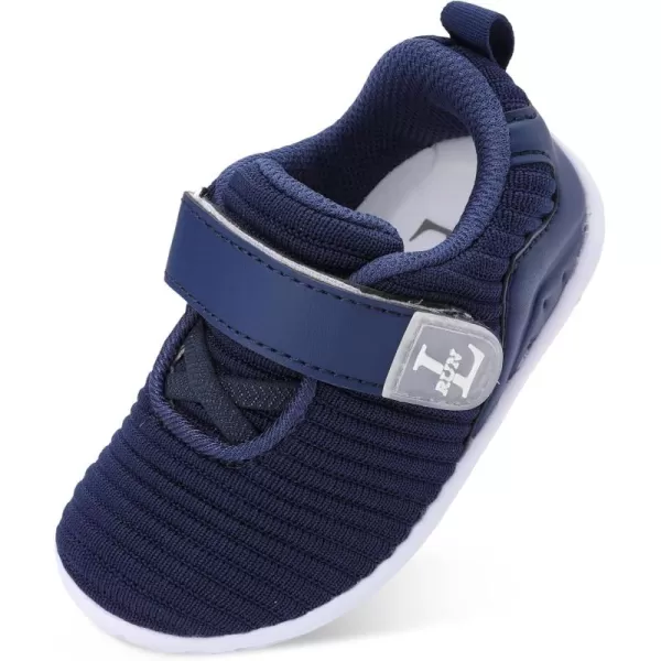 LRUN Barefoot Shoes Toddler Sneakers Boys Girls Lightweight Shoes Knit Kids Walking Shoes for Indoor OutdoorNavy