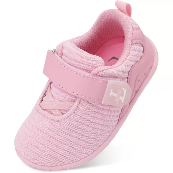 LRUN Barefoot Shoes Toddler Sneakers Boys Girls Lightweight Shoes Knit Kids Walking Shoes for Indoor OutdoorPink