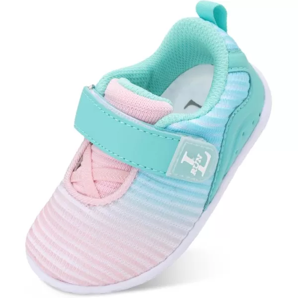 LRUN Barefoot Shoes Toddler Sneakers Boys Girls Lightweight Shoes Knit Kids Walking Shoes for Indoor OutdoorPink Blue