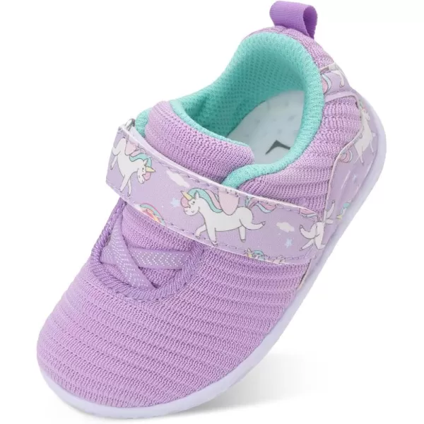 LRUN Barefoot Shoes Toddler Sneakers Boys Girls Lightweight Shoes Knit Kids Walking Shoes for Indoor OutdoorPurple