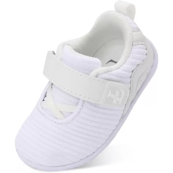 LRUN Barefoot Shoes Toddler Sneakers Boys Girls Lightweight Shoes Knit Kids Walking Shoes for Indoor OutdoorWhite
