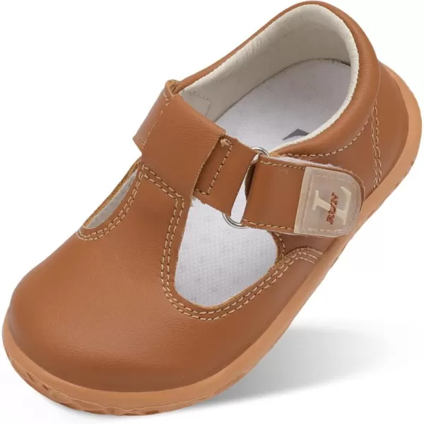 LRUN Toddler Girls Dress Shoes Lightweight Mary Jane Shoes for Girls AntiSlip School Shoes for Toddler GirlsBrown