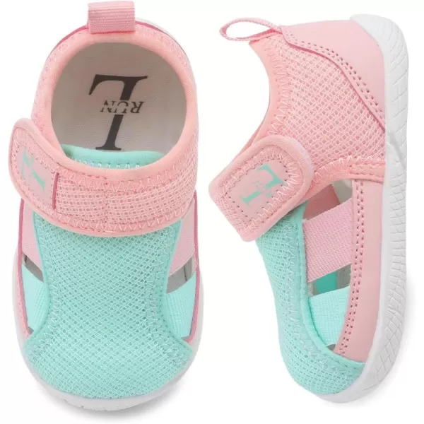 LRUN Toddler Shoes Barefoot Kids Sneakers Wide Minimalist Boys Girls Summer Footwear for Indoor Outdoor Walking RunningBlue Pink