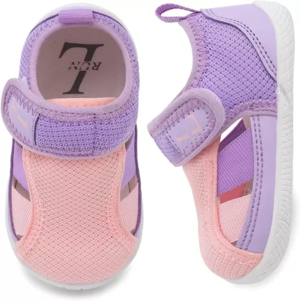 LRUN Toddler Shoes Barefoot Kids Sneakers Wide Minimalist Boys Girls Summer Footwear for Indoor Outdoor Walking RunningPink Purple