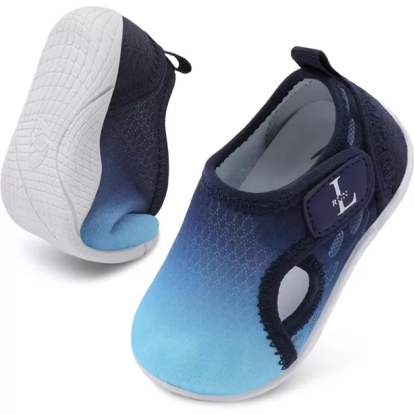 LRUN Toddler Shoes Boys Girls Barefoot Sneaker NonSlip Kids Water Shoes Wide Walking Shoes Baby Quick Dry Breathable Summer Socks Shoes for Outdoor IndoorNavy Gradient