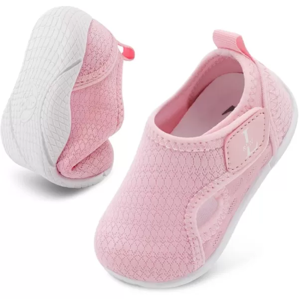LRUN Toddler Shoes Boys Girls Barefoot Sneaker NonSlip Kids Water Shoes Wide Walking Shoes Baby Quick Dry Breathable Summer Socks Shoes for Outdoor IndoorPink