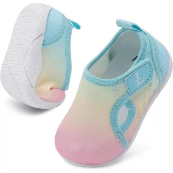 LRUN Toddler Shoes Boys Girls Barefoot Sneaker NonSlip Kids Water Shoes Wide Walking Shoes Baby Quick Dry Breathable Summer Socks Shoes for Outdoor IndoorColorful Gradient