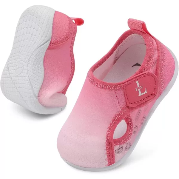 LRUN Toddler Shoes Boys Girls Barefoot Sneaker NonSlip Kids Water Shoes Wide Walking Shoes Baby Quick Dry Breathable Summer Socks Shoes for Outdoor IndoorPink Gradient