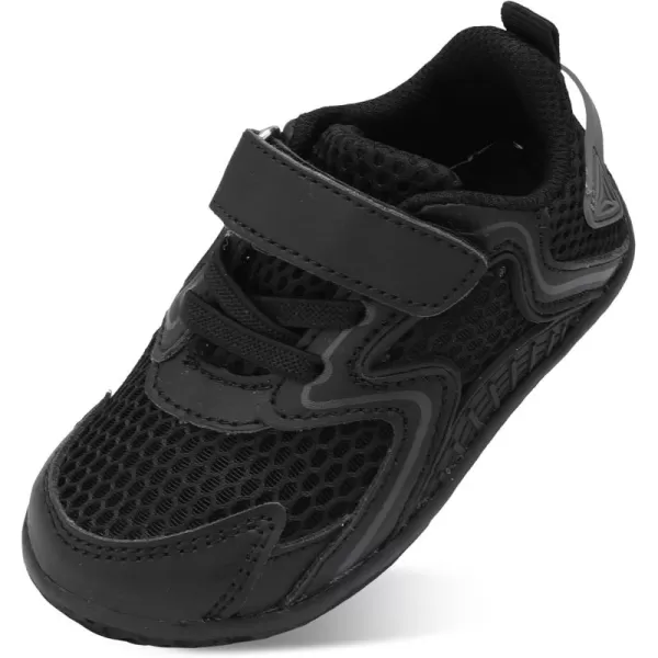 LRUN Toddler Sneakers Boys Girls Barefoot Summer Walking Shoes Toddler Boy Tennis Shoes Mesh LightweightBlack