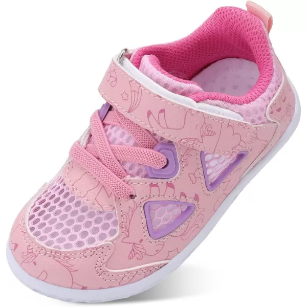 LRUN Toddler Sneakers Boys Girls Barefoot Summer Walking Shoes Toddler Boy Tennis Shoes Mesh LightweightPink Horse