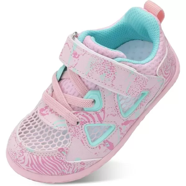 LRUN Toddler Sneakers Boys Girls Barefoot Summer Walking Shoes Toddler Boy Tennis Shoes Mesh LightweightPink Spots