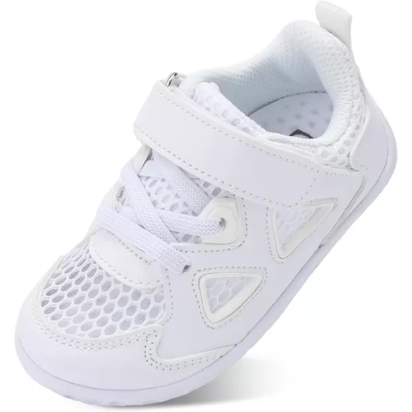 LRUN Toddler Sneakers Boys Girls Barefoot Summer Walking Shoes Toddler Boy Tennis Shoes Mesh LightweightWhite