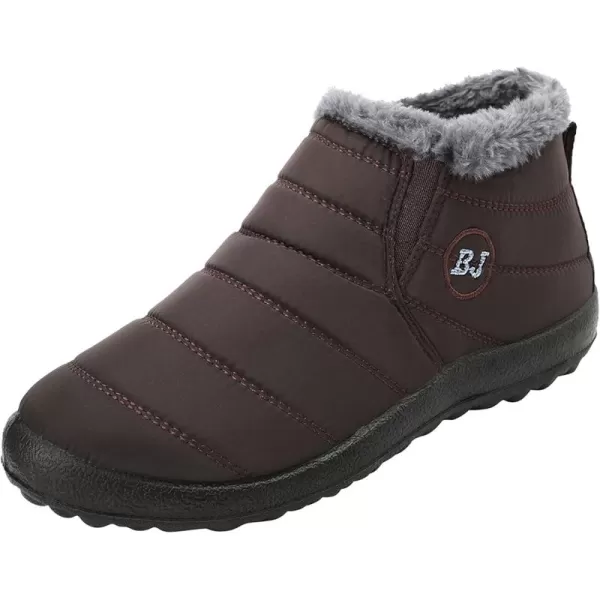 LRUN Womens Boots Ankle Snow Boots Wide Slip on Mens Winter Boots Warm Lightweight Outdoor Footwear BarefootBrown
