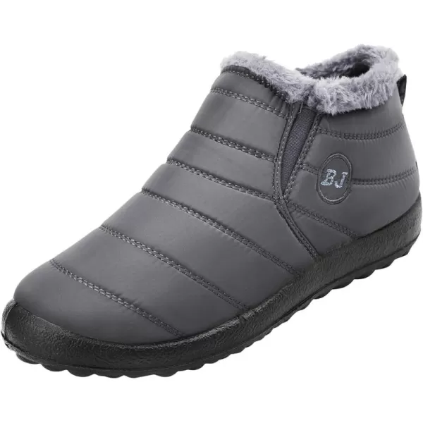 LRUN Womens Boots Ankle Snow Boots Wide Slip on Mens Winter Boots Warm Lightweight Outdoor Footwear BarefootGrey