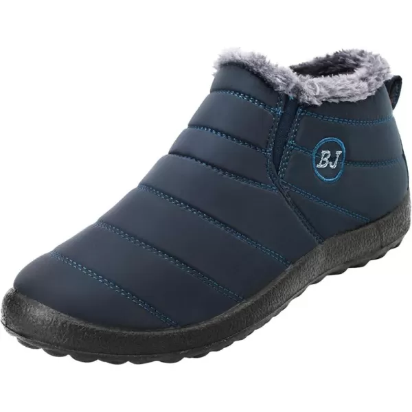 LRUN Womens Boots Ankle Snow Boots Wide Slip on Mens Winter Boots Warm Lightweight Outdoor Footwear BarefootNavy