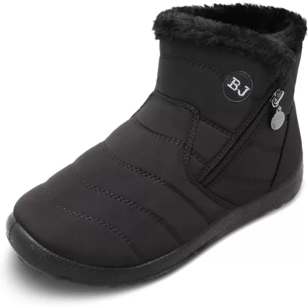 LRUN Womens Boots Ankle Snow Boots Wide Slip on Mens Winter Boots Warm Lightweight Outdoor Footwear BarefootZblack