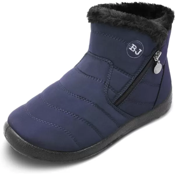 LRUN Womens Boots Ankle Snow Boots Wide Slip on Mens Winter Boots Warm Lightweight Outdoor Footwear BarefootZnavy
