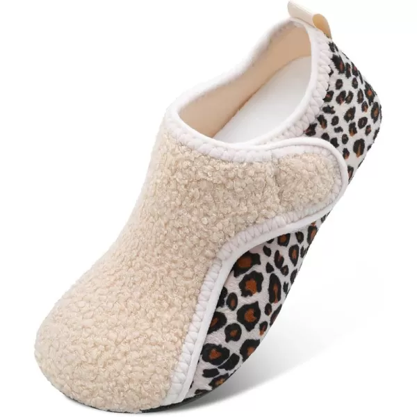 LRUN Womens Mens House Slippers Indoor Home Shoes Warm Barefoot Slippers Outdoor House Shoes AntislipBeige Curls