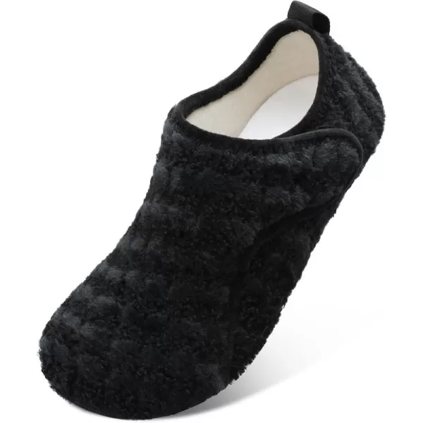 LRUN Womens Mens House Slippers Indoor Home Shoes Warm Barefoot Slippers Outdoor House Shoes AntislipBlacknew