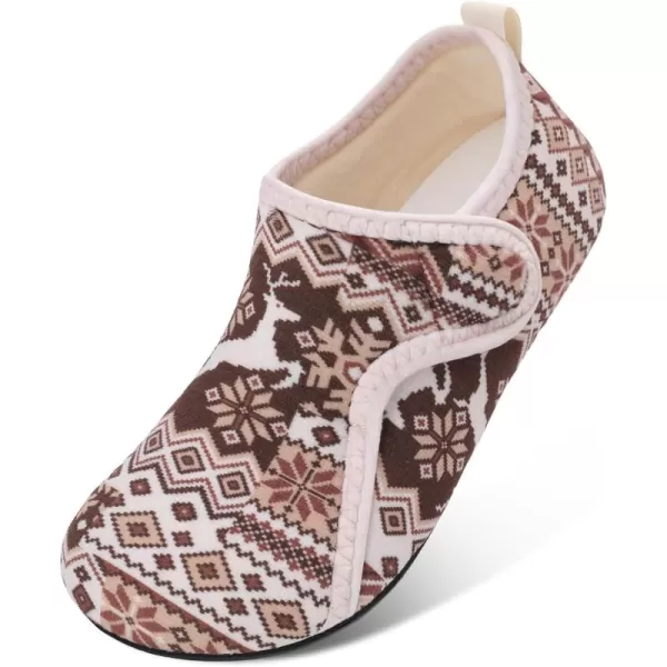 LRUN Womens Mens House Slippers Indoor Home Shoes Warm Barefoot Slippers Outdoor House Shoes AntislipBrown Retro